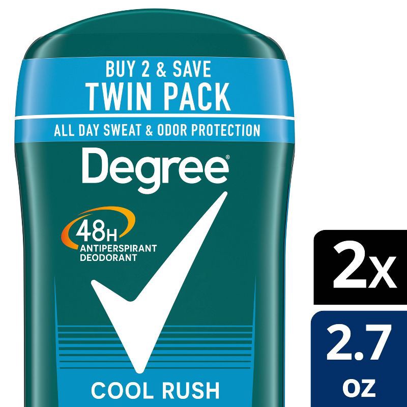 slide 1 of 10, Degree Men Cool Rush 48-Hour Antiperspirant & Deodorant - 2.7oz/2ct, 2 ct; 2.7 oz