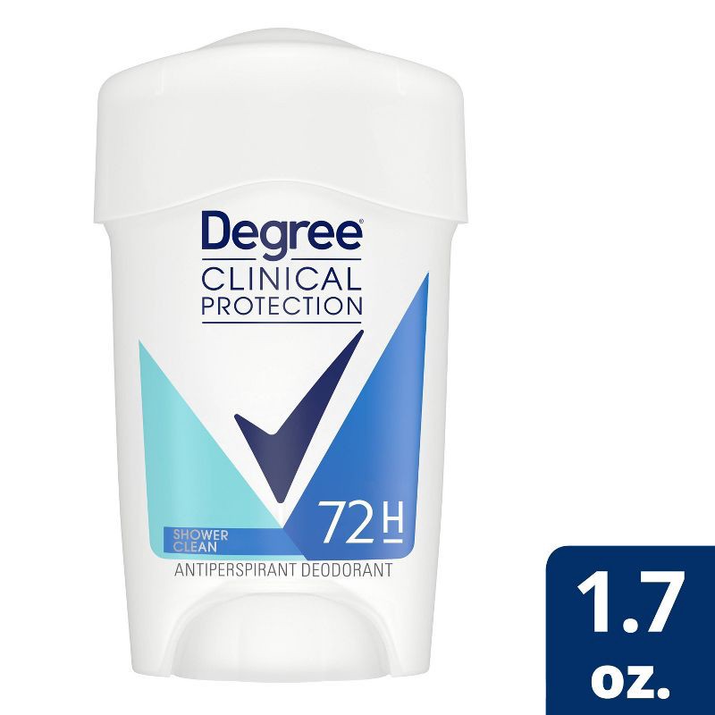 slide 1 of 8, Degree Clinical Protection Shower Clean Antiperspirant & Deodorant Stick - 1.7oz, 1.7 oz