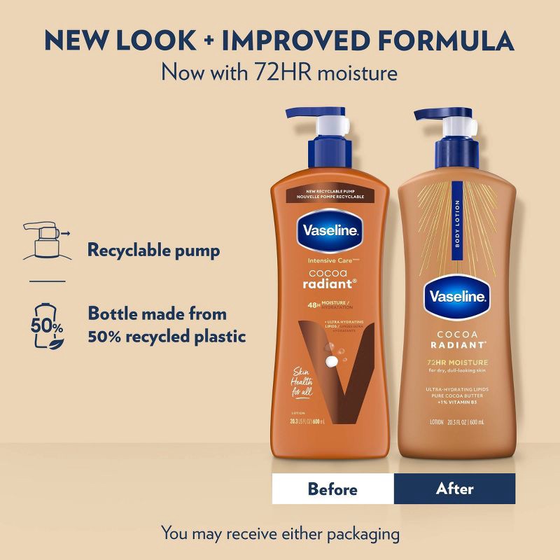 slide 3 of 15, Vaseline Intensive Care Moisturizing Body Lotion with Cocoa Butter Cocoa Radiant - 20.3 fl oz, 20.3 fl oz