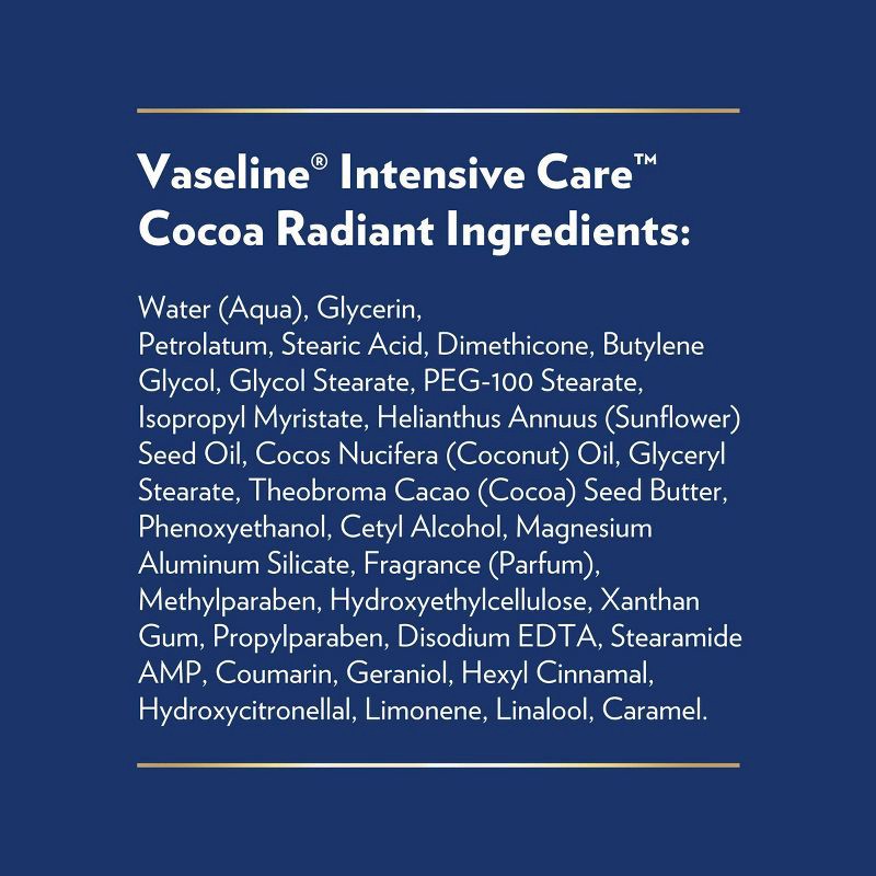 slide 4 of 7, Vaseline Intensive Care Moisturizing Body Lotion with Cocoa Butter Cocoa Radiant - 20.3 fl oz, 20.3 fl oz