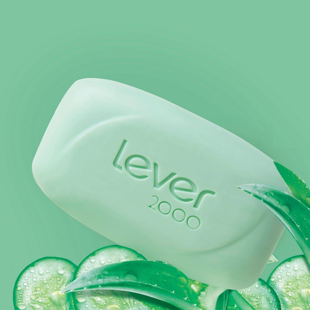 slide 4 of 9, Lever 2000 Aloe & Cucumber Scent Bar Soap, 6 ct, 4 oz