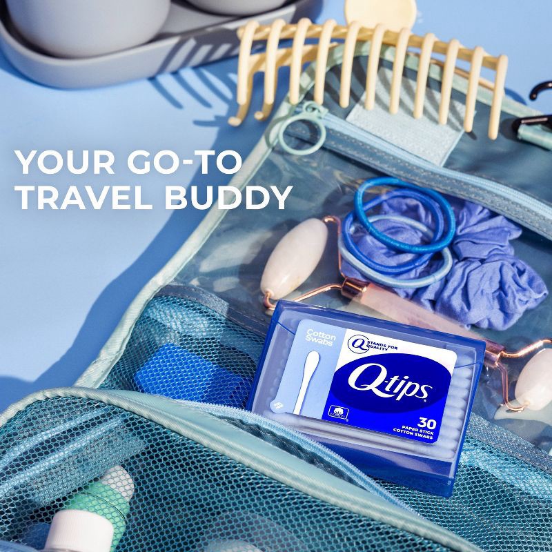 slide 3 of 8, Q-Tips Blue Purse Pack Cotton Swabs - 30ct, 30 ct