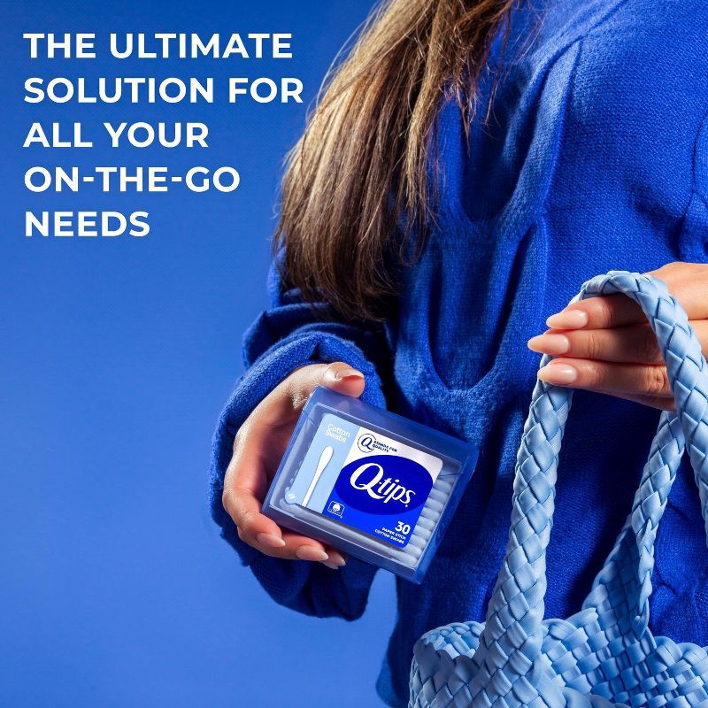 slide 4 of 8, Q-Tips Blue Purse Pack Cotton Swabs - 30ct, 30 ct