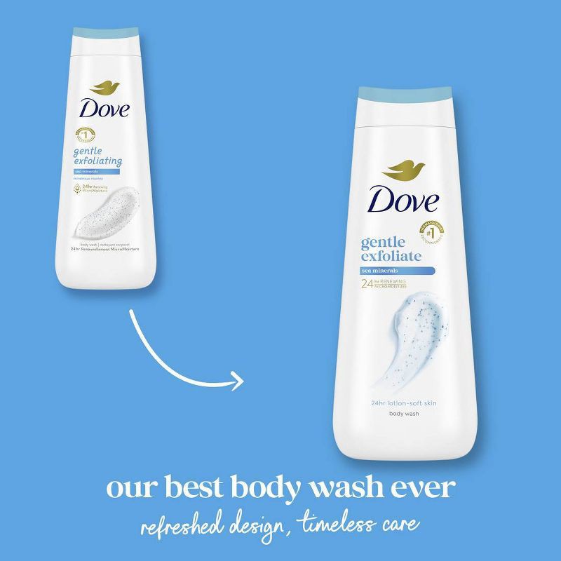 slide 3 of 13, Dove Beauty Dove Gentle Exfoliate Body Wash - Sea Minerals 24hr Lotion-Soft Skin - 20 fl oz, 20 fl oz