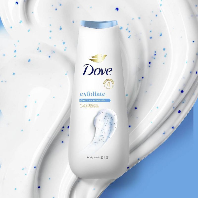 slide 4 of 13, Dove Beauty Dove Gentle Exfoliate Body Wash - Sea Minerals 24hr Lotion-Soft Skin - 20 fl oz, 20 fl oz