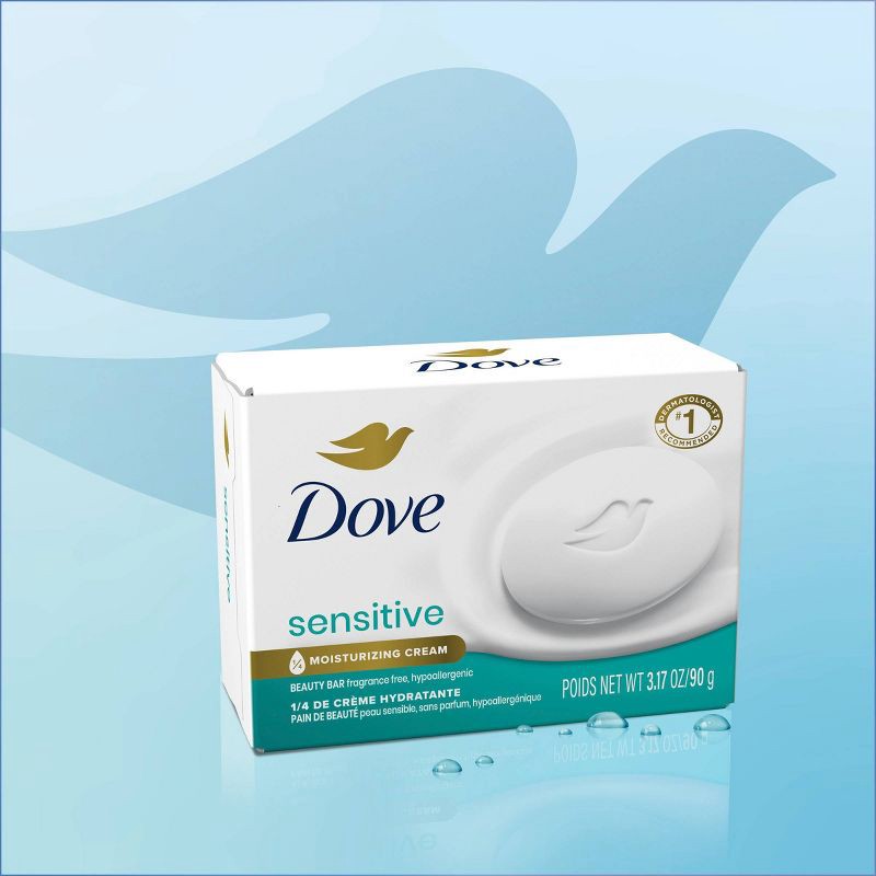 slide 5 of 10, Dove Beauty Sensitive Skin Unscented Beauty Bar Soap - 8pk - 3.75oz each, 8 ct, 3.75 oz