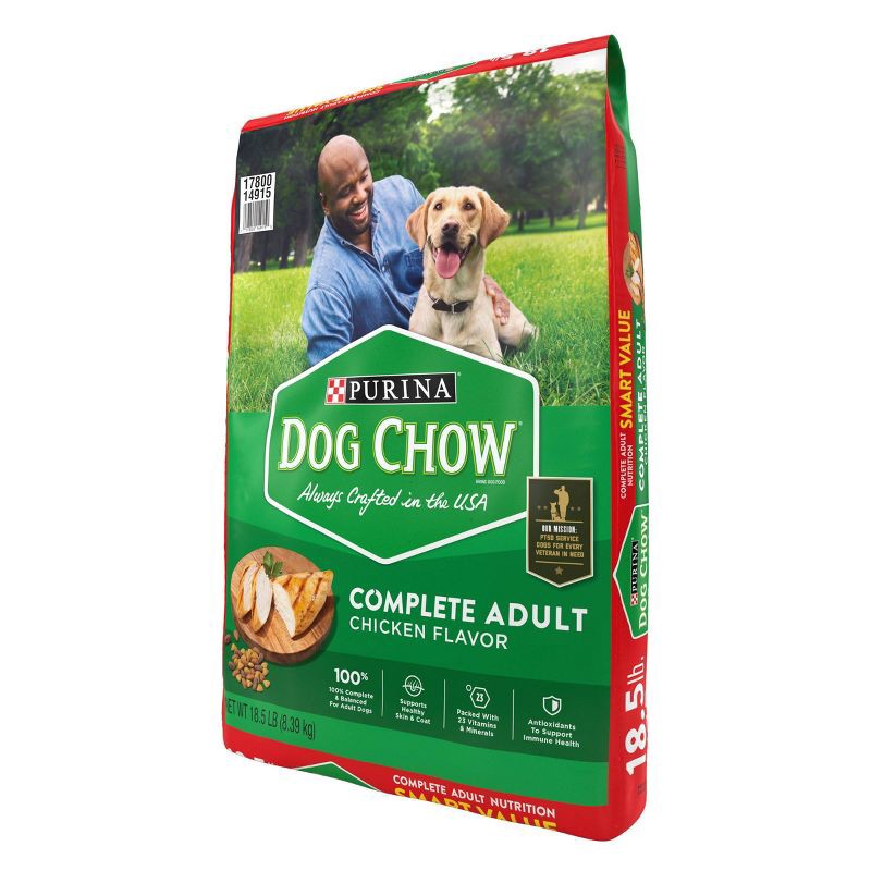 slide 6 of 7, Purina Dog Chow with Real Chicken Adult Complete & Balanced Dry Dog Food - 18.5lbs, 18.5 lb