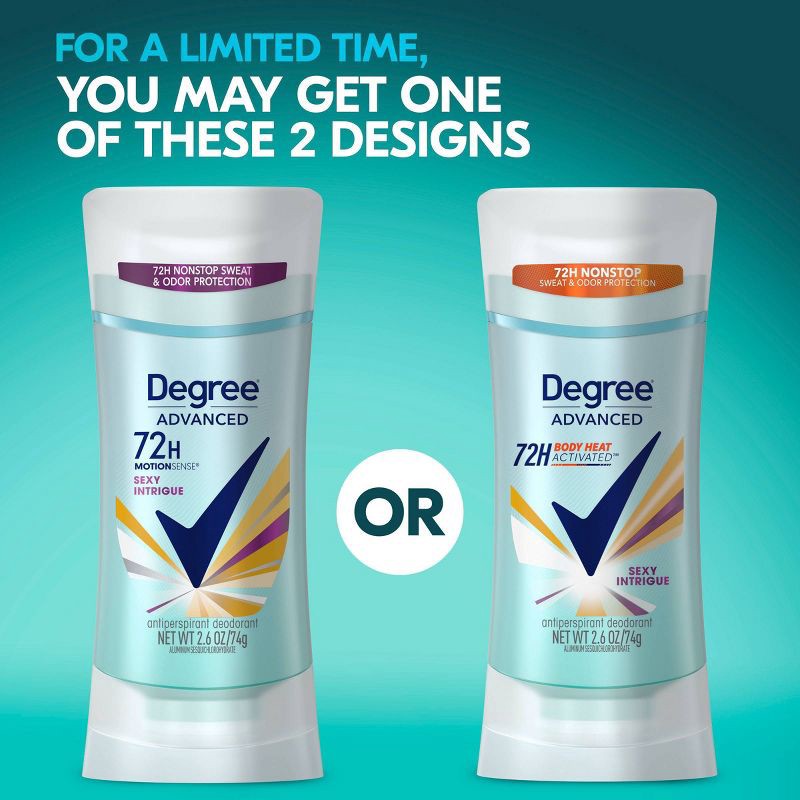 slide 3 of 10, Degree Advanced Motionsense Sexy Intrigue 72-Hour Solid Antiperspirant & Deodorant Stick - 2.6oz, 2.6 oz