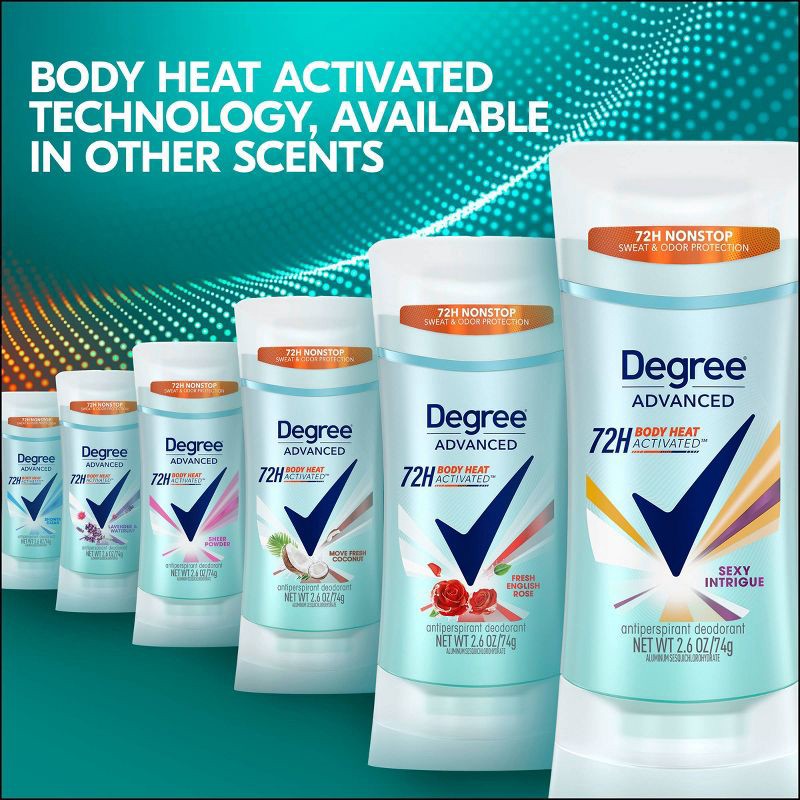 slide 7 of 10, Degree Advanced Motionsense Sexy Intrigue 72-Hour Solid Antiperspirant & Deodorant Stick - 2.6oz, 2.6 oz