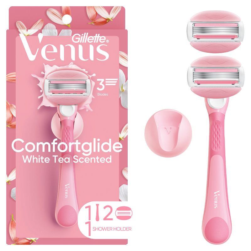 slide 1 of 11, Venus Comfortglide White Tea Women's Razor + 2 Razor Blade Refills, 1 ct