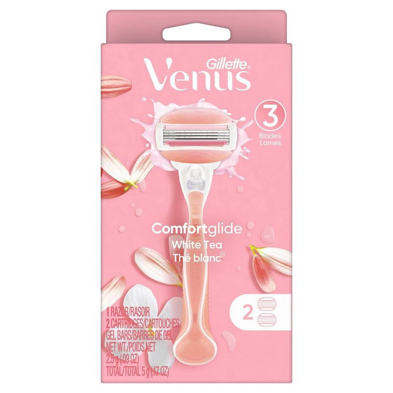 slide 11 of 11, Venus Comfortglide White Tea Women's Razor + 2 Razor Blade Refills, 1 ct