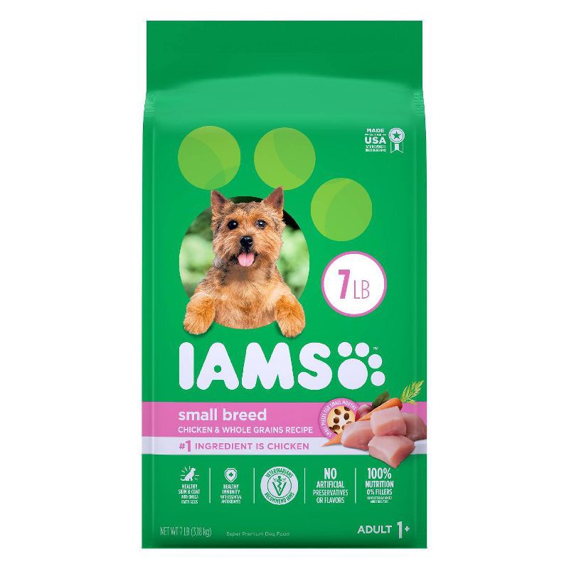 slide 1 of 10, IAMS Proactive Health Chicken & Whole Grains Recipe Small Breed Adult Premium Dry Dog Food - 7lbs, 7 lb