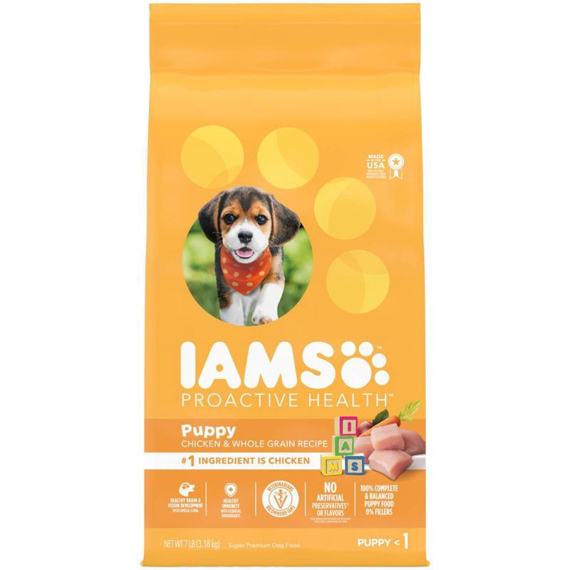 slide 1 of 7, IAMS Proactive Health Chicken & Whole Grains Recipe Puppy Premium Dry Dog Food - 7lbs, 7 lb