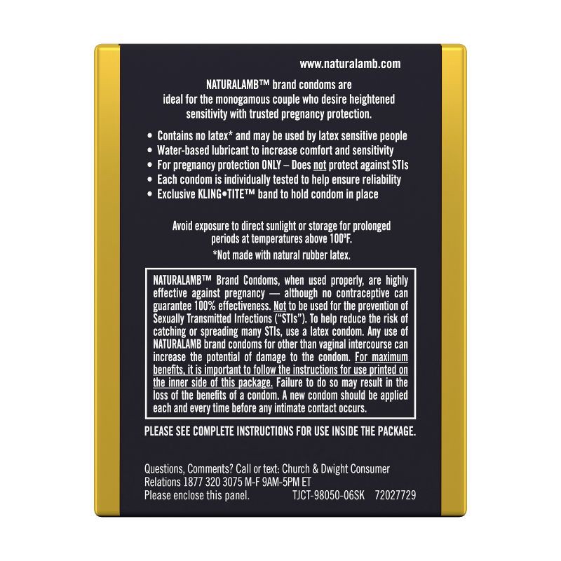 slide 2 of 4, Trojan Naturalamb Latex Free Lubricated Condoms - 3ct, 3 ct