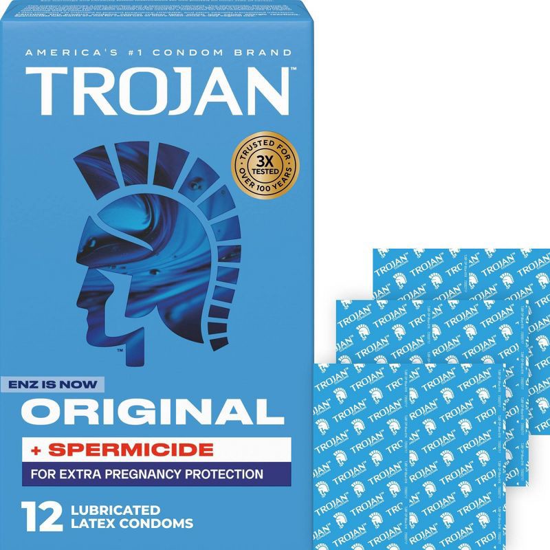 slide 1 of 9, Trojan ENZ Armor Spermicidal Lubricated Latex Condoms - 12ct, 12 ct