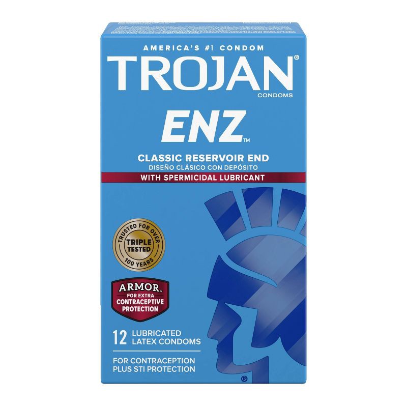 slide 1 of 9, Trojan ENZ Armor Spermicidal Lubricated Latex Condoms - 12ct, 12 ct
