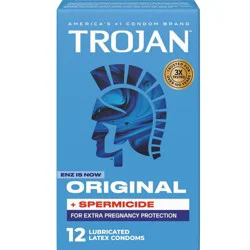 Trojan ENZ Armor Spermicidal Lubricated Latex Condoms - 12ct