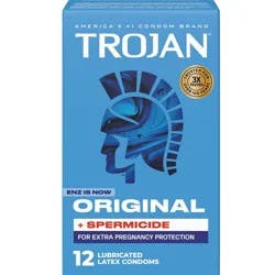 Trojan ENZ Armor Spermicidal Lubricated Latex Condoms - 12ct