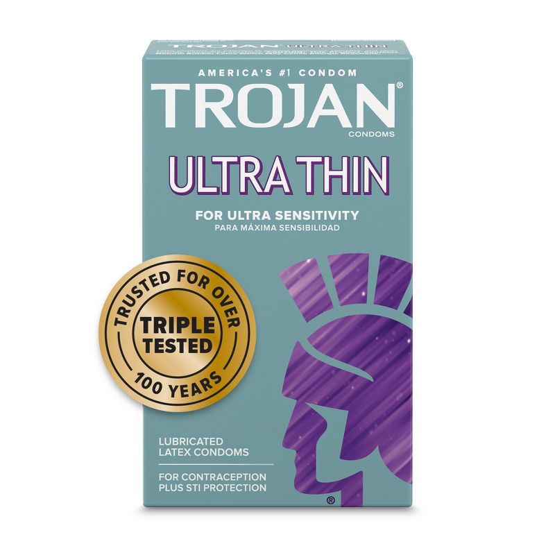 slide 9 of 10, Trojan Armor Ultra Thin Spermicidal Lubricated Latex Condoms - 12ct, 12 ct