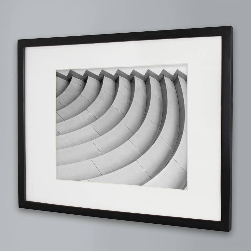 slide 3 of 7, 16" x 20" Matted to 11" x 14" Thin Gallery Frame Black - Threshold™: Modern Style, Beveled Acid-Free Mat, MDF Composite, 1 ct