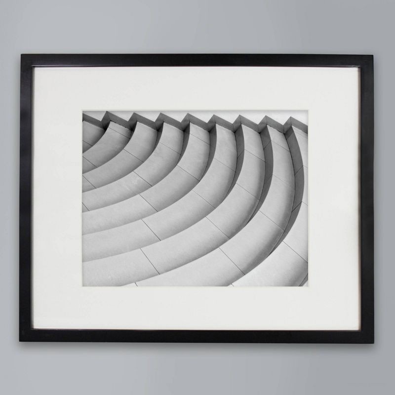 slide 1 of 7, 16" x 20" Matted to 11" x 14" Thin Gallery Frame Black - Threshold™: Modern Style, Beveled Acid-Free Mat, MDF Composite, 1 ct