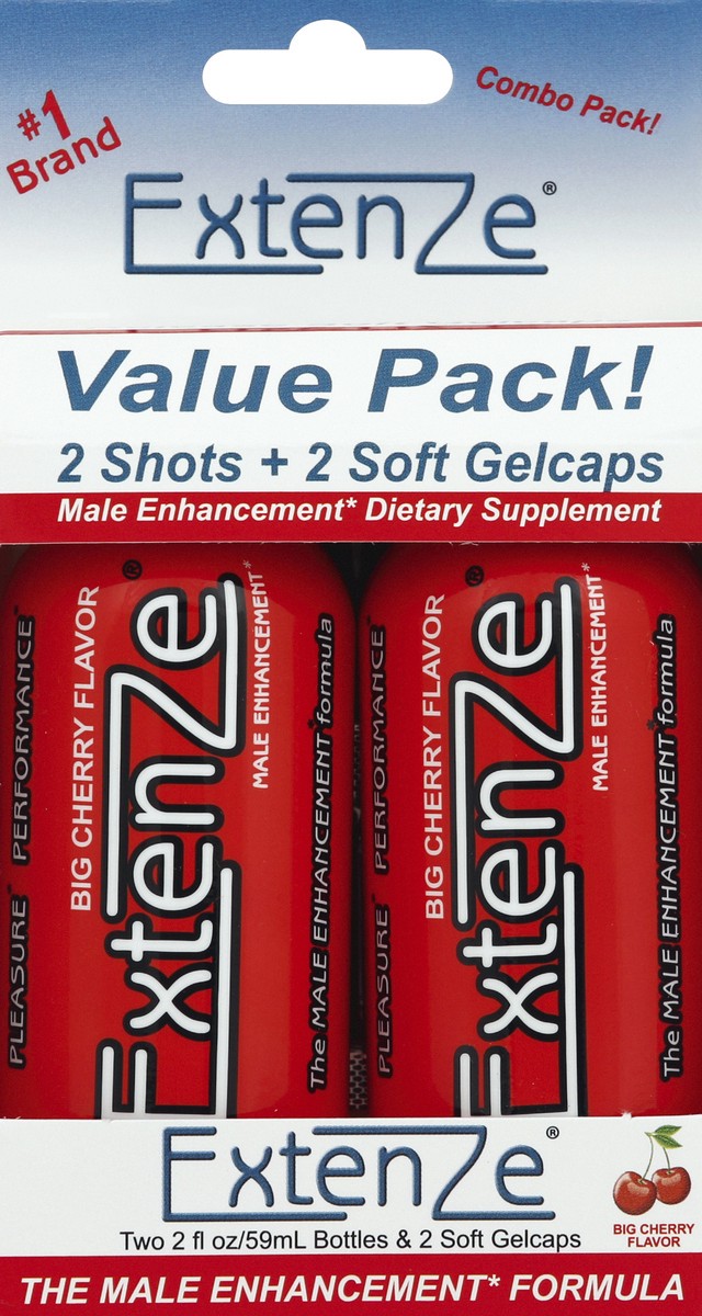 slide 4 of 6, Extenze Male Enhancement Nutritional Supplement Combo Pack, 2 ct; 2 fl oz; 59 ml