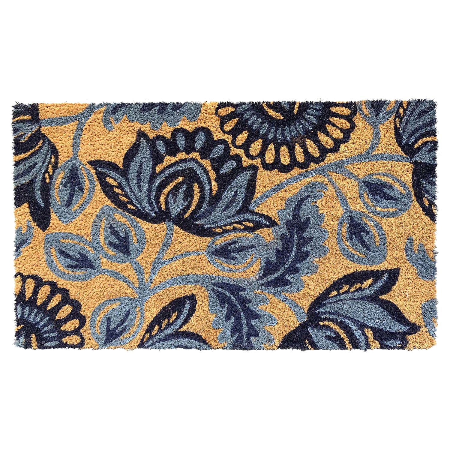 slide 1 of 2, Allure Blue Floral Doormat, 1 ct