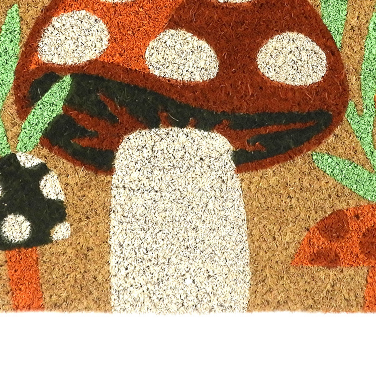 slide 3 of 3, Allure Hello Mushroom Doormat, 17 in x 29 in, Brown, 17 x 29 
