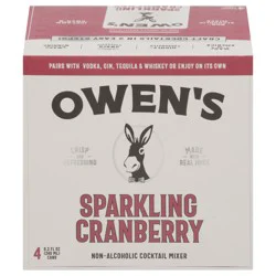 Owen's Non-Alcoholic Sparkling Cranberry Cocktail Mixers 4 - 8.2 fl oz Cans