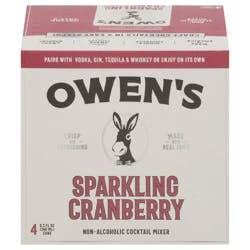 Owen's Non-Alcoholic Sparkling Cranberry Cocktail Mixers 4 - 8.2 fl oz Cans