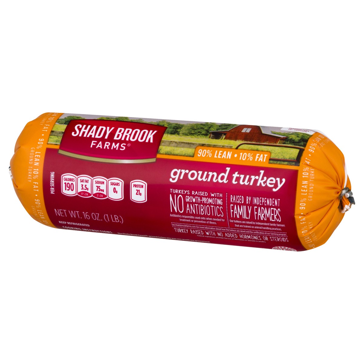 slide 2 of 10, Shady Brook Farms 90% Lean Ground Turkey Roll, 16 oz