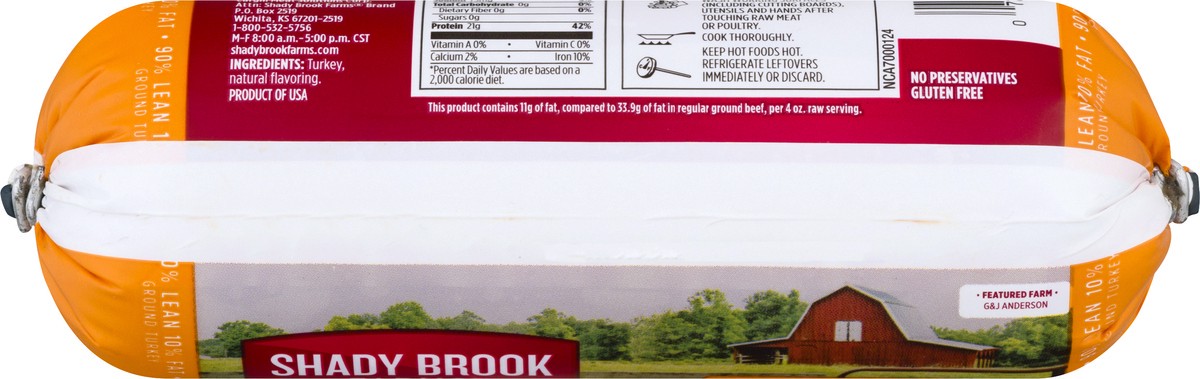 slide 3 of 10, Shady Brook Farms 90% Lean Ground Turkey Roll, 16 oz