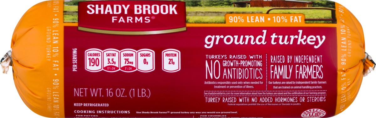 slide 6 of 10, Shady Brook Farms 90% Lean Ground Turkey Roll, 16 oz
