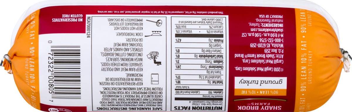 slide 8 of 10, Shady Brook Farms 90% Lean Ground Turkey Roll, 16 oz