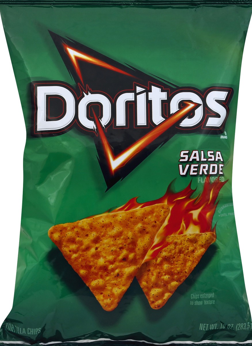 slide 5 of 5, Doritos Salsa Verde Tortilla Chips, 10 oz