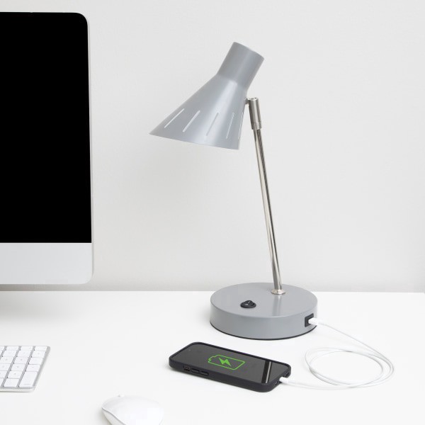 slide 6 of 8, Realspace 48"W Lancott Computer Desk, Dark Brown, 1 ct