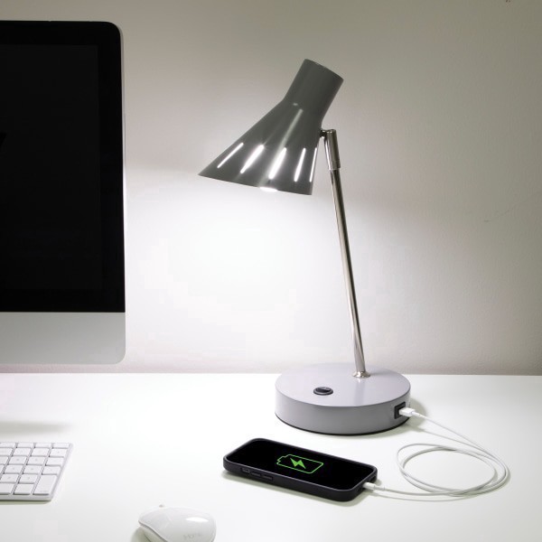 slide 5 of 8, Realspace 48"W Lancott Computer Desk, Dark Brown, 1 ct