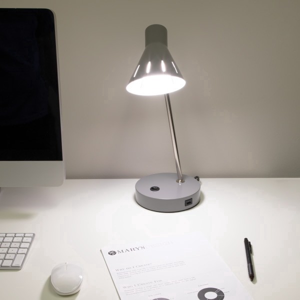 slide 2 of 8, Realspace 48"W Lancott Computer Desk, Dark Brown, 1 ct