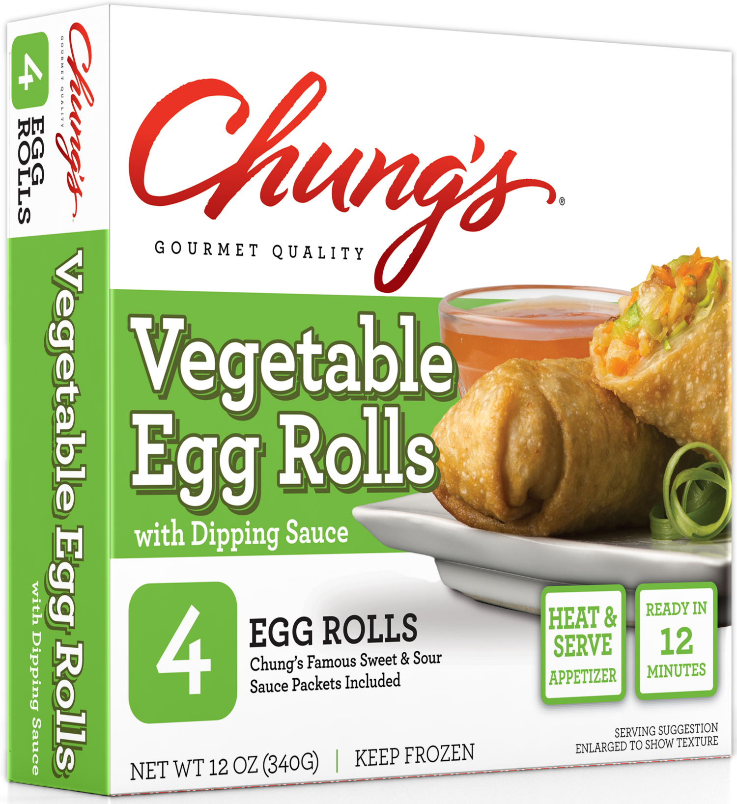 slide 1 of 2, Chung's Vegetable Egg Rolls, 4 ct