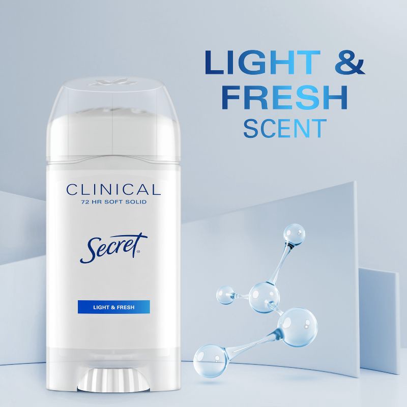 slide 6 of 11, Secret Clinical Strength Solid Antiperspirant & Deodorant for Women - Light & Fresh - 2.6oz, 2.6 oz