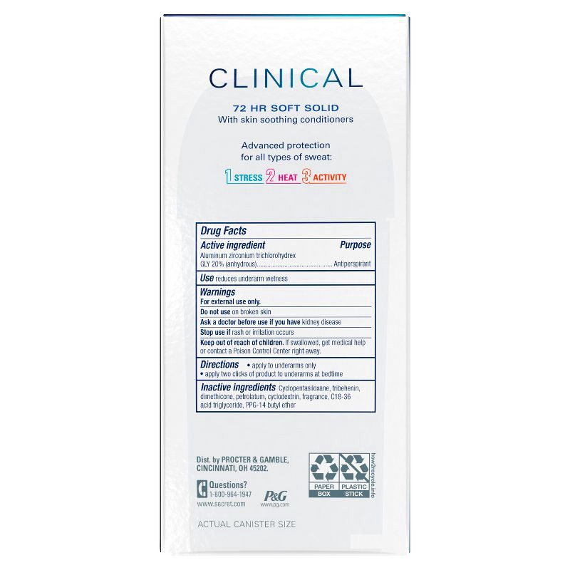 slide 11 of 11, Secret Clinical Strength Solid Antiperspirant & Deodorant for Women - Light & Fresh - 2.6oz, 2.6 oz