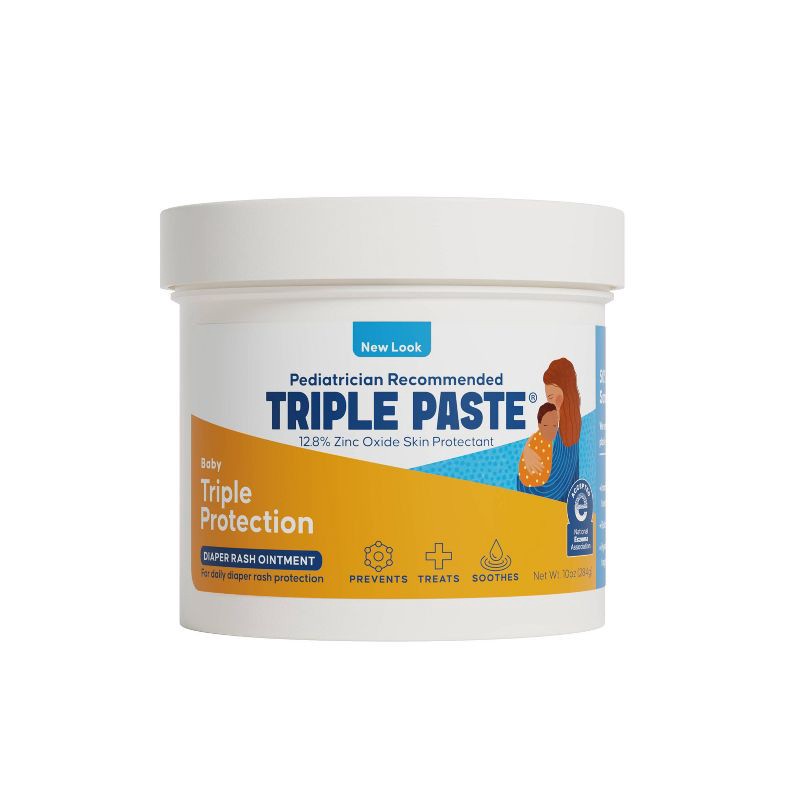 slide 1 of 8, Triple Paste Diaper Rash Cream, Hypoallergenic Medicated Ointment for Babies, Overnight and Daily Protection - 10oz, 10 oz