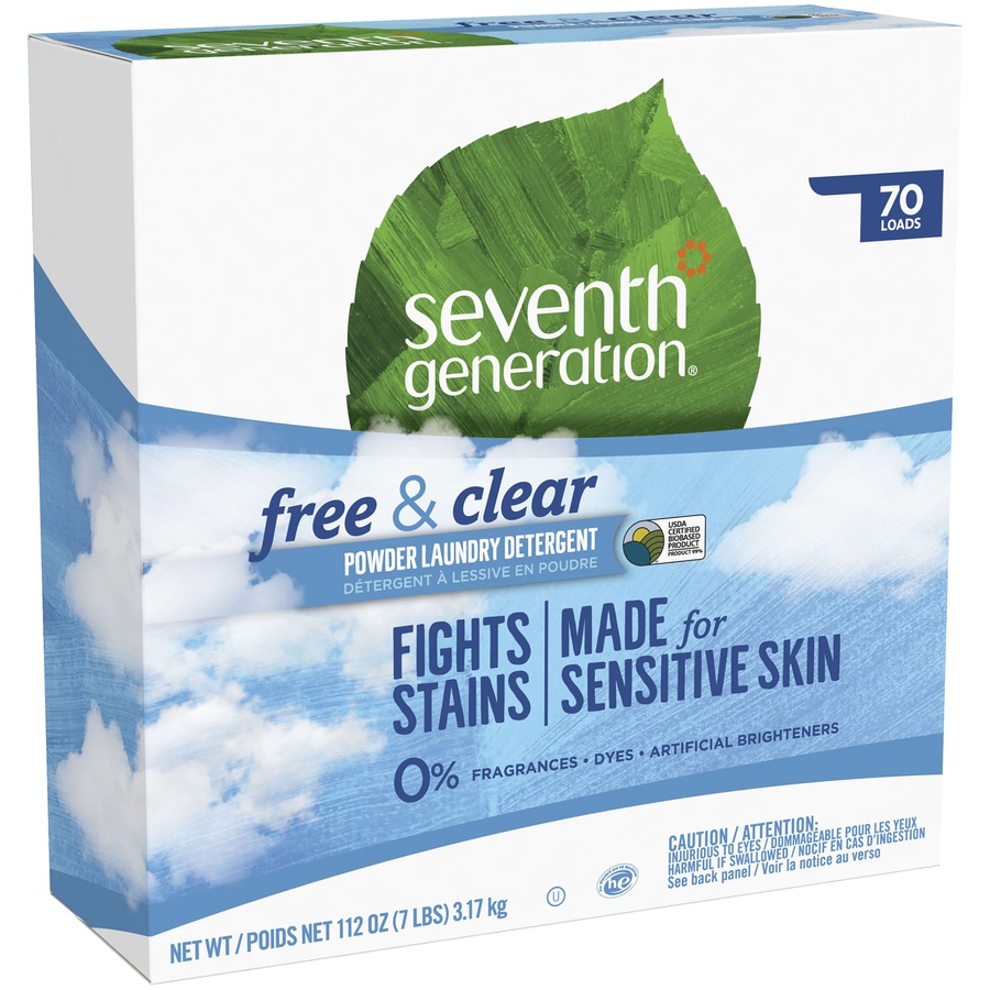 slide 3 of 3, Seventh Generation Laundry Detergent Powder Free & Clear and Concentrated, 112 oz, 112 oz