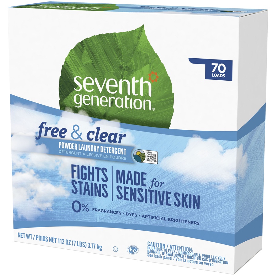 slide 2 of 3, Seventh Generation Laundry Detergent Powder Free & Clear and Concentrated, 112 oz, 112 oz