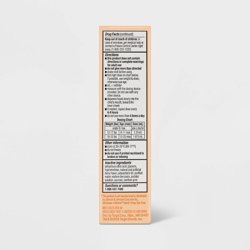 slide 5 of 7, Infants' Concentrated Ibuprofen (NSAID) Oral Suspension Pain & Fever Reducer Liquid - Berry - 1 fl oz - up&up™, 1 fl oz