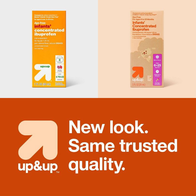 slide 7 of 7, Infants' Concentrated Ibuprofen (NSAID) Oral Suspension Pain & Fever Reducer Liquid - Berry - 1 fl oz - up&up™, 1 fl oz