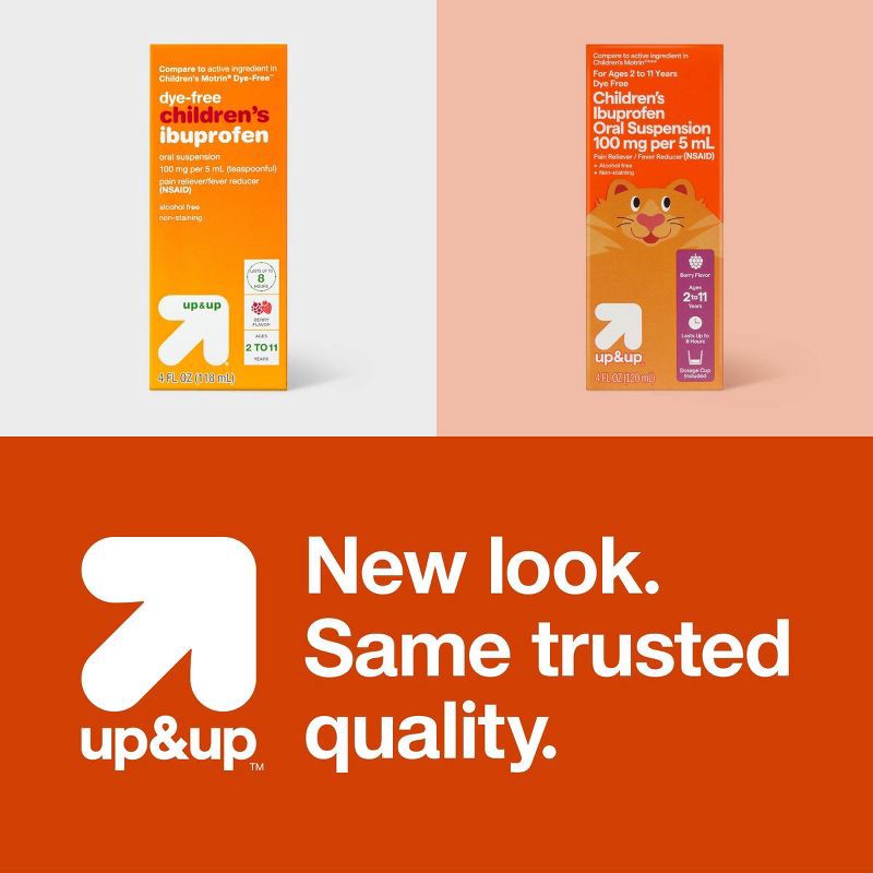 slide 6 of 6, Children's Ibuprofen (NSAID) Oral Suspension Pain Reliever & Fever Reducer Liquid - Berry - 4 fl oz - up&up™, 4 fl oz