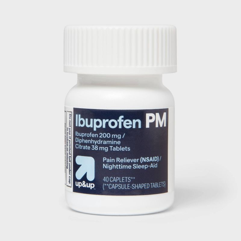 slide 4 of 6, Ibuprofen (NSAID) PM Extra Strength Pain Reliever Nighttime Sleep-Aid Caplets - 40ct - up & up™, 40 ct