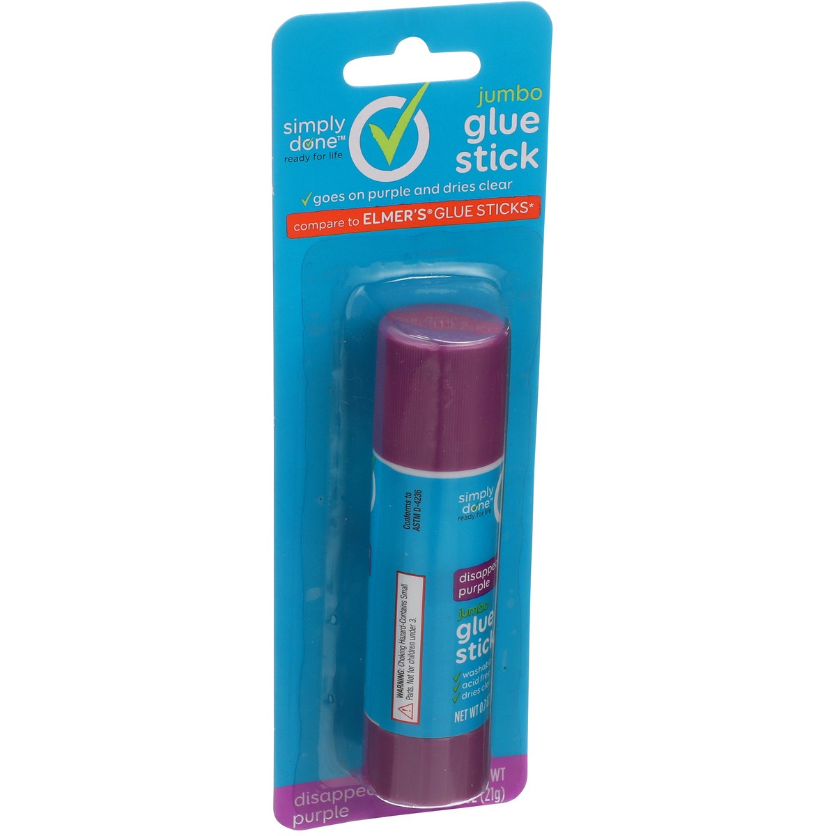 slide 6 of 8, Simply Done Jumbo Glue Stick, Disappearing Purple, 0.7 oz