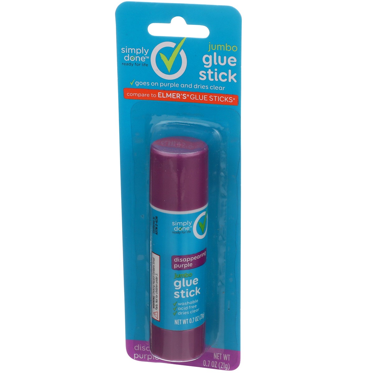 slide 8 of 8, Simply Done Jumbo Glue Stick, Disappearing Purple, 0.7 oz